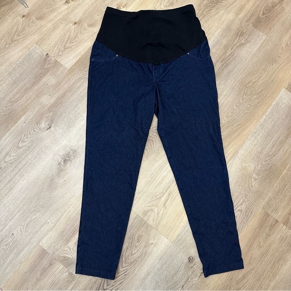 Time and Tru Blue Denim Maternity Jeggings size L - Picture 1 of 7